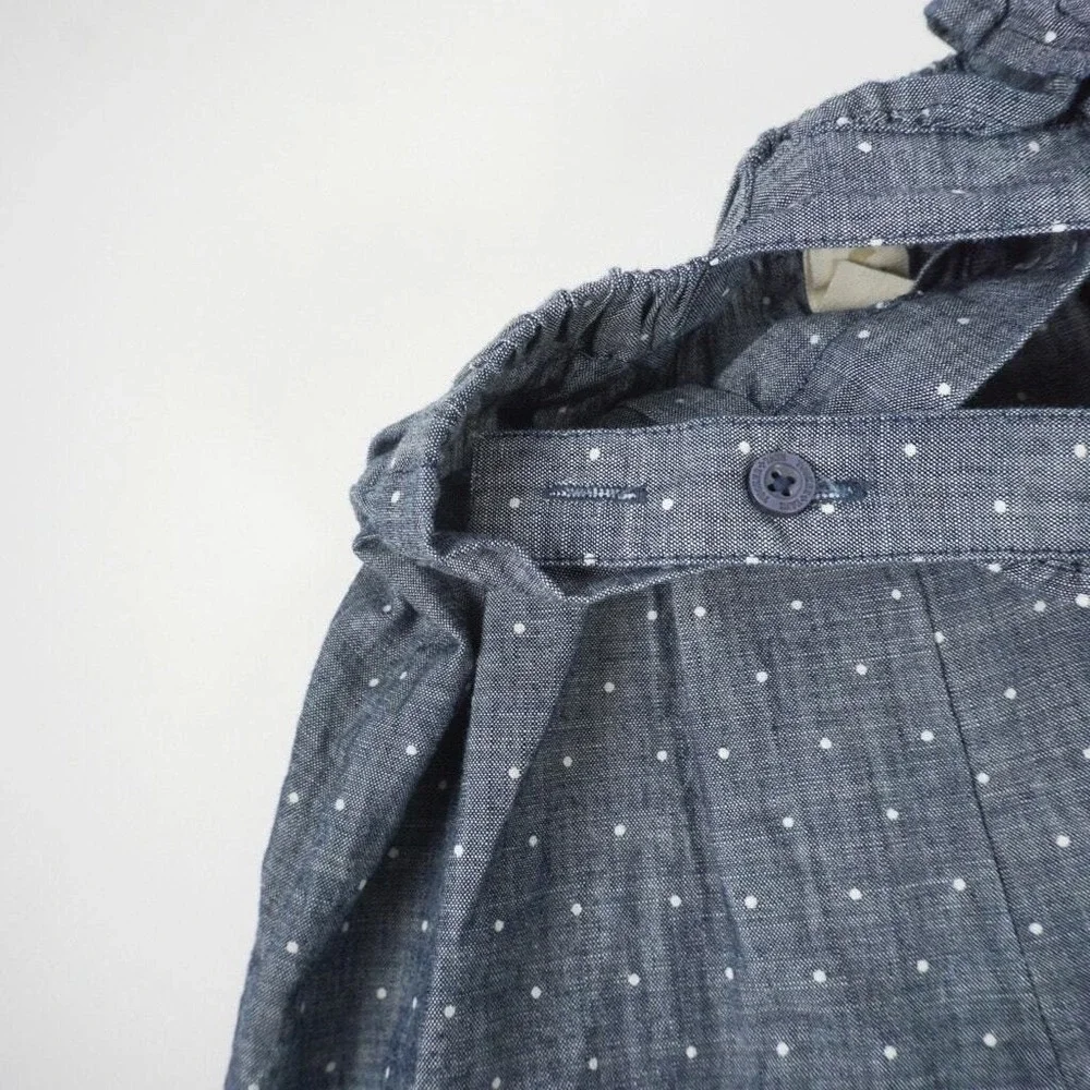 Tucker + Tate Overalls Baby 12M Blue Polka Dot Ruffle Strap‎ Chambray Jumpsuit